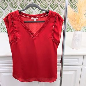 ⭐41 Hawthorn Cap Sleeve Blouse Red Size Large⭐